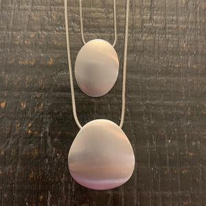 Silver double necklace with two charms